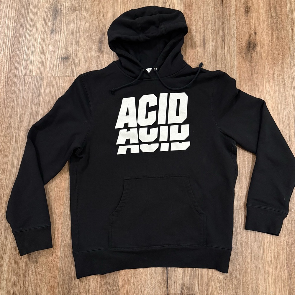 Tim Coppens Acid Hoodie Black White Men’s L Heavy Cotton In My Heart Grunge